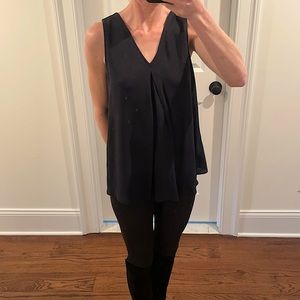 THEORY 100 percent silk navy blouse. Sleeveless. Billowy and loose